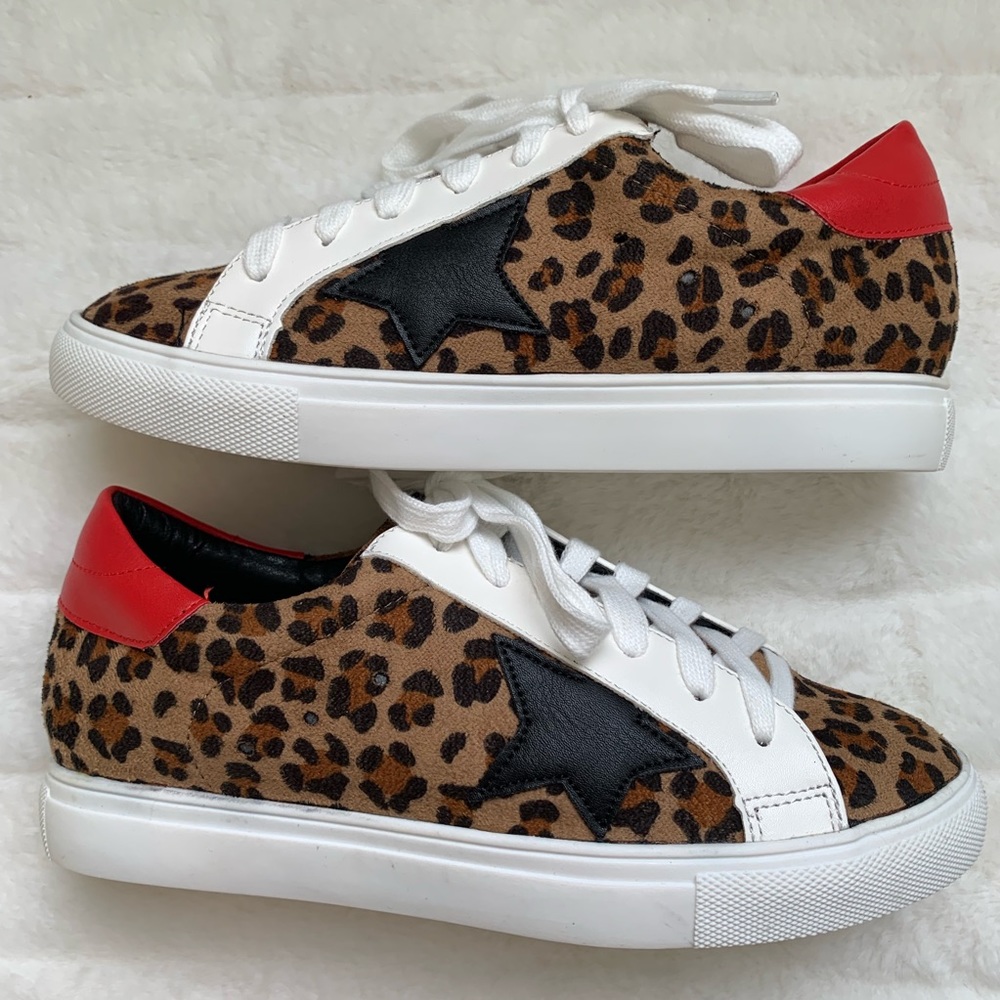 Last pair! Leopard suede lace up star sneakers - Picture 6 of 6